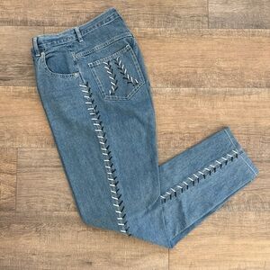 WHIPSTITCH Vintage High-Waisted Contrast Stitch Denim Jeans